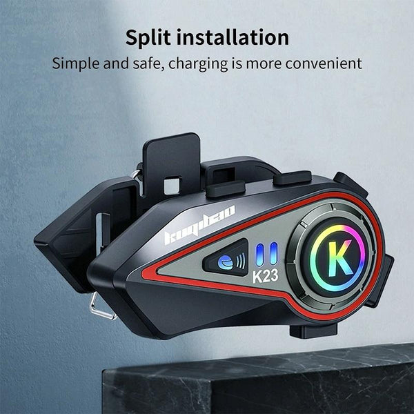 KUQIBAO Motorcycle Helmet Long-Lasting Bluetooth Headset With Light(Hard Microphone)