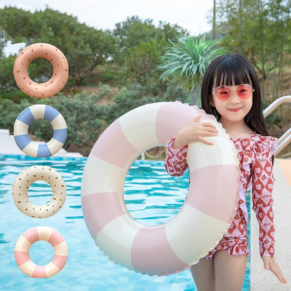 Thickened Children Swimming Ring Inflatable Underarm Ring 58cm(Striped Pink)