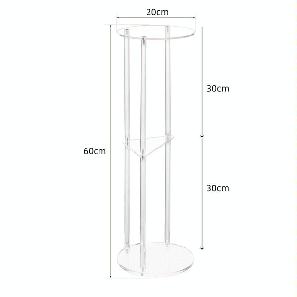 3 Layer Acrylic Round Table Bedroom Living Room Wine Table(131)