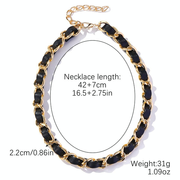 Punk Vintage Velvet Clavicle Chain Metal Rock Necklace, Spec: N2211-12