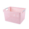 Plastic Storage Basket Desktop Sundry Organizer Frame Toys Kitchen Snacks Storage Box, Style: Deep Medium Pink