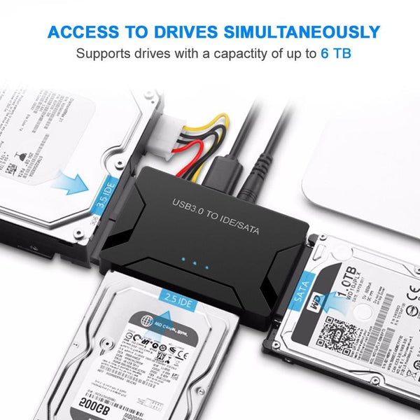 USB3.0 To SATA / IDE Easy Drive Cable Hard Drive Expanding Connector, Plug Specification: UK  Plug