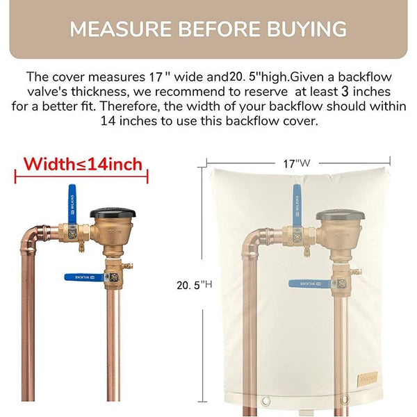 Outdoor Faucet Backflow Valves Anti-Freeze Cover Water Faucet Protector 63 x 77cm