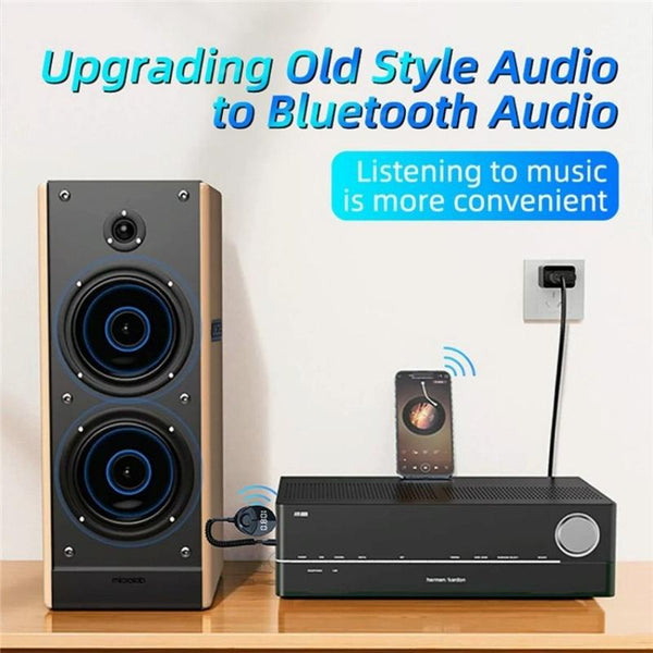 W8 With Telescopic Cable Car Audio Adapter Bluetooth Receiver FM Transmitter