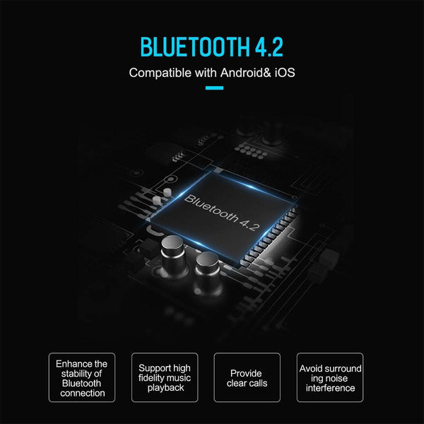 Rock B300 Wireless Bluetooth V4.2 FM Transmitter Radio Adapter Car Charger, With Dual USB Output & Hand-Free Calling, Music Player Support USB Flash Drive & U Disk, Compatible with IOS & Android