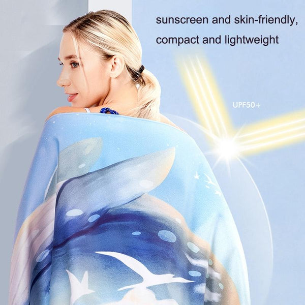 SY004 Resort Seaside Portable Diving Printed Microfiber Beach Towel(Cool Summer)