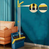 Broom And Dustpan Set With Double-Sided Tooth Scraping, Style: Magnetic Blue