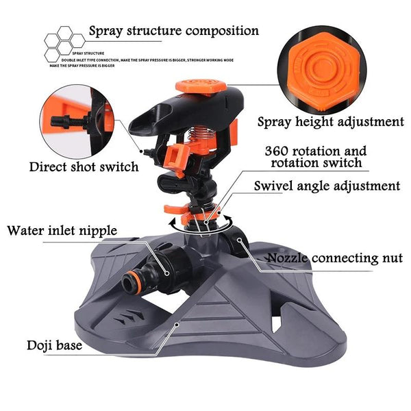 Automatic Watering Device Landscaping Sprinkler Cooling Spray(Orange)