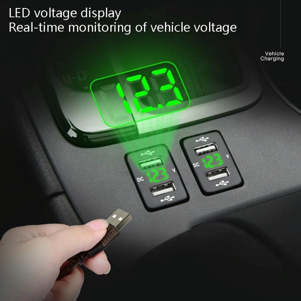 Car Charger Original Hole Non-Destructive Modification Of Dual Usb Car Charger With Line Suitable For Toyota(FTWU Red Light)