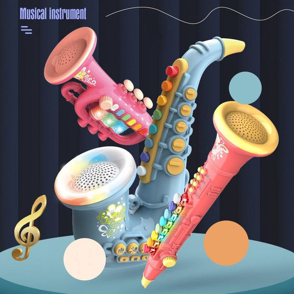 Children Early Education Puzzle Playing Simulation Musical Instrument, Style: 6805 Saxophone-Red