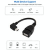 90 Degree Mini USB Male to USB 2.0 AF Adapter Cable with OTG Function, Length: 13cm(Black)