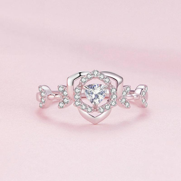 BSR366 Sterling Silver S925 Plated Gold Rose Ring(No.6)