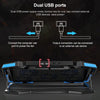 5 Fan 2 USB Lifting Folding Laptop Cooling Stand(Blue Red)