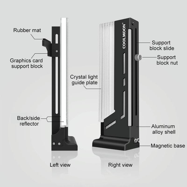 COOLMOON CM-GH2 5V ARGB GPU Holder (Black)