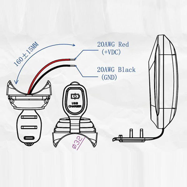 12-24V Bus Handlebar Installed USB Fast Charging Charger, Specifications: 2U+C QC+QC+PD