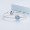 BSC742 S925 Sterling Silver Dragonfly Around Garland Zircon Bead Bracelet