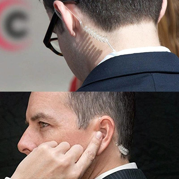 Handheld Transceiver Earpiece Headset for Walkie Talkies, 3.5mm + 2.5mm Plug(Black)