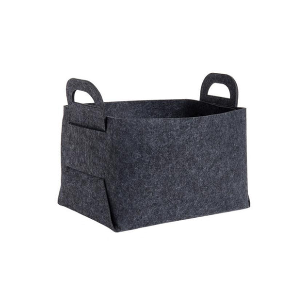 Home Clutter Felt Folding Storage Baskets, Size: Small(Grey)