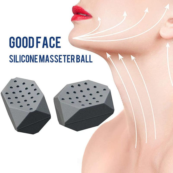 3PCS 7th Generation Masseter Ball Mandibular Trainer Facial Muscle Trainer Silicone Face-Lifting Device(Gray)
