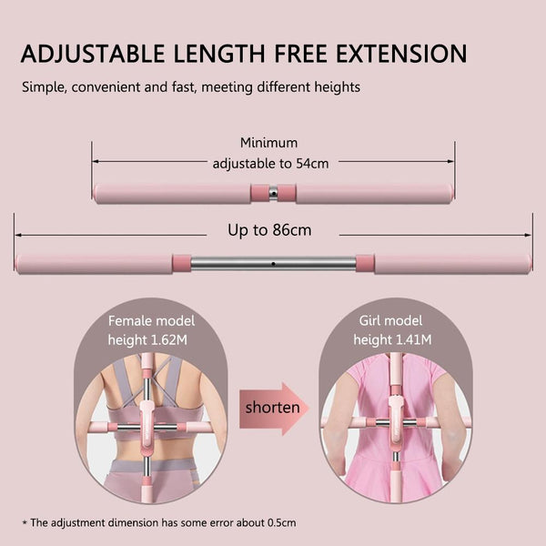 CHANGKUAI Yoga Hunchback Corrector Adjustable Open Shoulder Standing Training Stick(Pink)