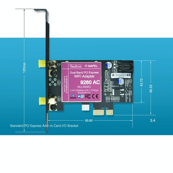 9260NGW Brand New for Intel Dual Band Wireless-AC 9260AC Bluetooth 5.0 5G 1730Mbps Wifi Network Card PK 8265 / 7260 / 8260