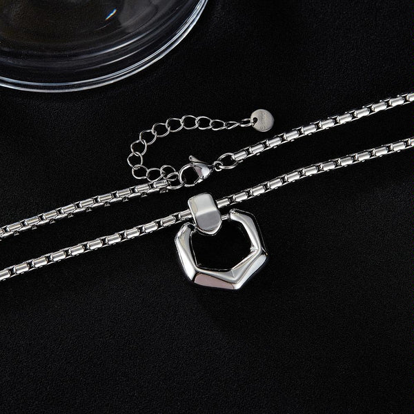 OPK GX2412 Simple Stainless Steel Geometric Pendant Necklace