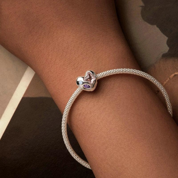 S925 Sterling Silver Platinum-plated Love Opal DIY Bracelet With Beads(SCC2745)