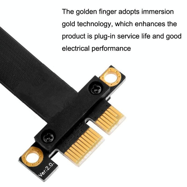 PCI-E 3.0 1X 180-degree Graphics Card Wireless Network Card Adapter Block Extension Cable, Length: 50cm