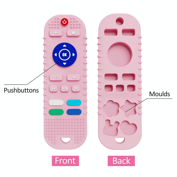Infant Baby Silicone Remote Control  Shape Toy Teether Cute Chew Toy, Color: Pink