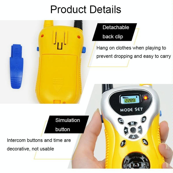 2289 1 Pair Children Mini Walkie Talkie Toys Wireless Talking Outdoor Interactive Toys(Yellow)