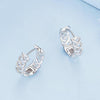 BSE764 Sterling Silver S925 Hollow Braided Rope Plated Platinum Earrings