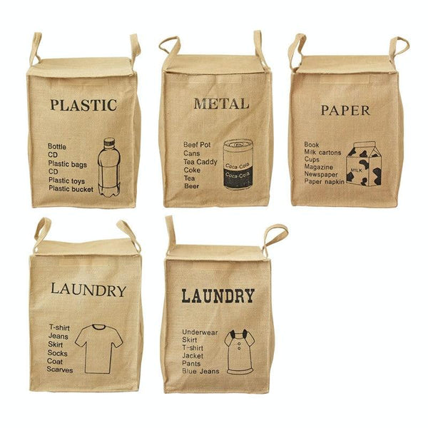 Jute Storage Box Fabric Dirty Clothes Basket Miscellaneous Sorting Storage Bag(Women T-shirt)