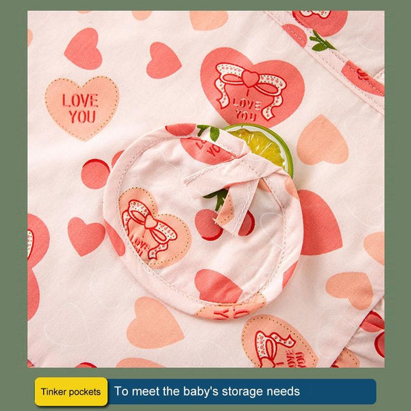 Children Summer Sleeveless Bibs Flowery Eating Reversible Clothes, Style: Yellow Sunflower(Size: 100)