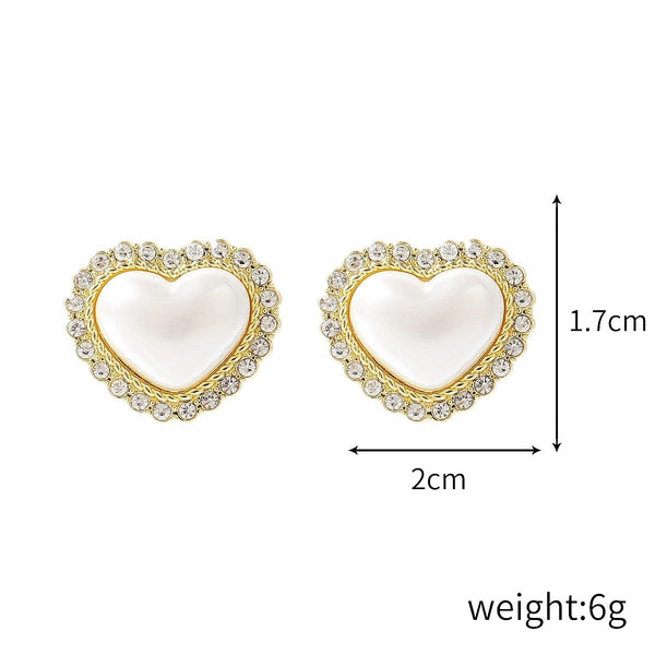 E2109-9 Love Pearl Stud Earrings Jewelry