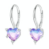 BSE743 Sterling Silver S925 White Gold Plated Zirconia Illusion Heart Earrings