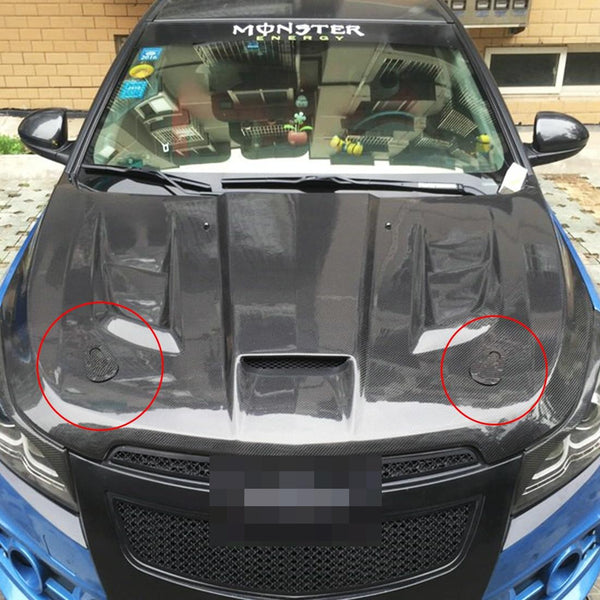 A Pair Car Carbon Fiber Cover Lock Modified Hood Lock General Racing Car Cover Lock(Carbon Black)