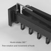 Foldable Invisible Clothes Drying Rack Hole-Free Expandable Corner Metal Convenient Drying Rod For Balcony, Specification: 3 Fold Gray