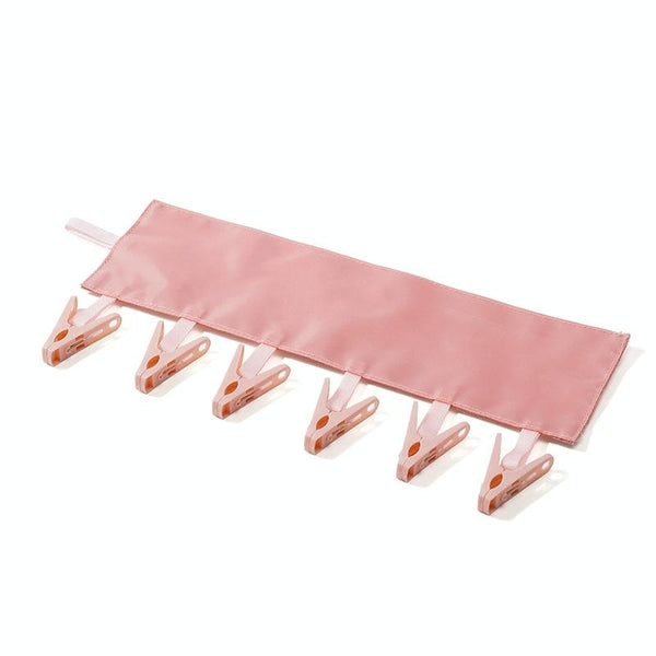Multi Clip Portable Fabric Clothes Hanger Multifunctional Folding Fabric Clothes Clip Hangers, Color: Pink