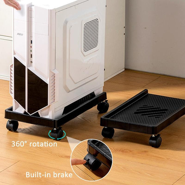 Computer Host Bracket Desktop Chassis Mobile Tray Base Heightening Rack with Pulley, Spec: Straight Wheel