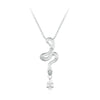 S925 Sterling Silver Platinum-plated Vintage Snake Drop Necklace(BSN385)