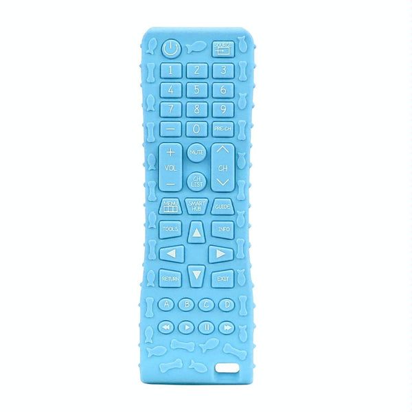 Baby Simulation Silicone Remote Control Can Press Tooth Glue Preventing Eating Hands Teething Stick, Color: 1st Generation Blue