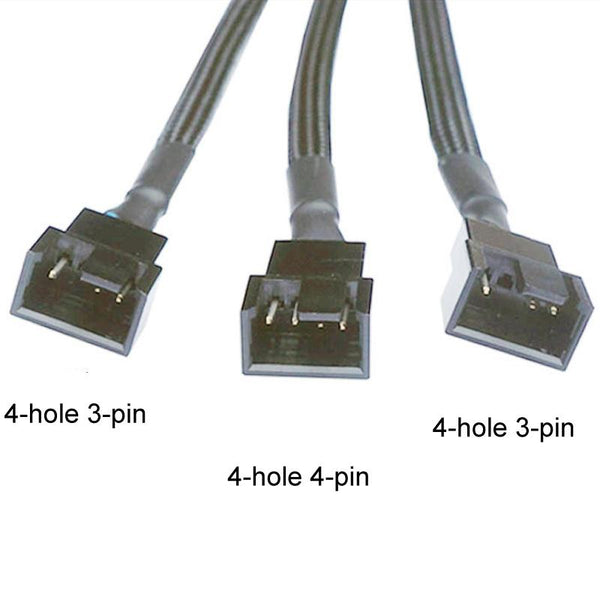 0.27m Computer PWM Temperature Control Cooling Fan Extension Cable Chassis HUB Connector(1 In 3)