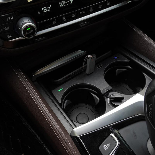 10W Car Fast Charging Wireless Charger for BMW 5 Series 2017-2021 / 6 Series 2018-2019, Left Driving(Black)