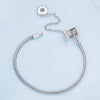 BSB103-17 Sterling Silver S925 White Gold Plated Zircon Cylinder Buckle Bracelet