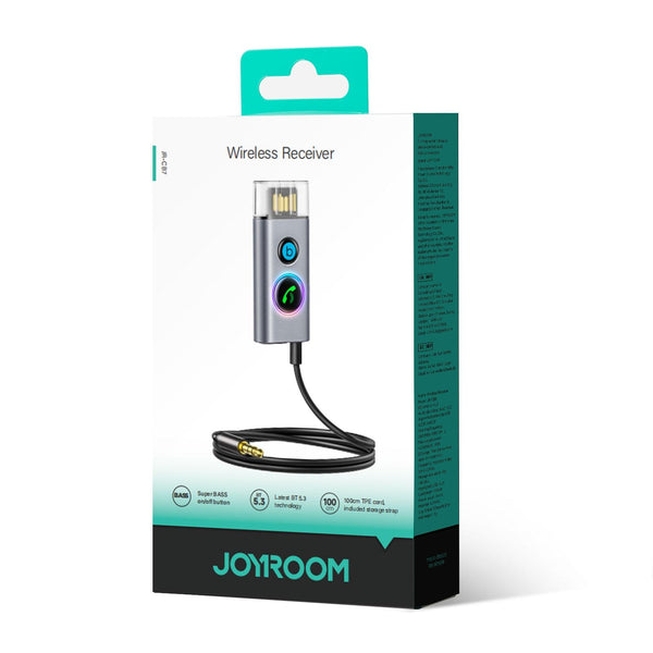 JOYROOM JR-CB7 Car-B Series Car Bluetooth 5.3 Wireless Receiver AUX Adapter Support TF Card(Dark Gray)