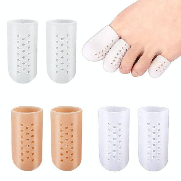 1pair Breathable Perforated Toe Protectors Anti Wear Sleeves, Size: M(Transparent)