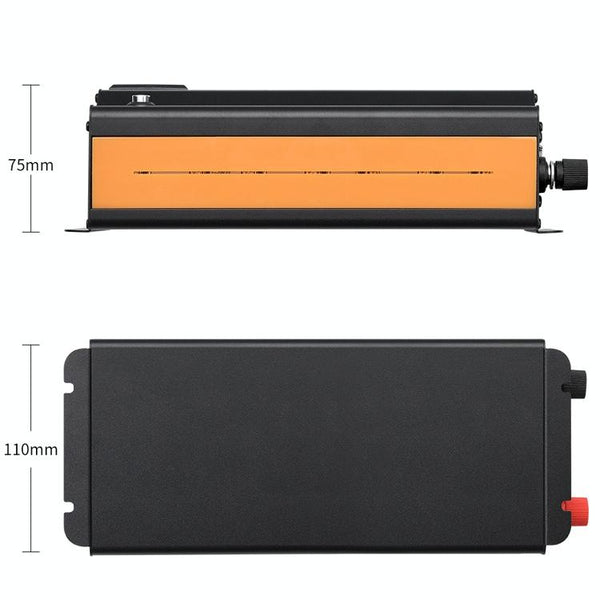 XUYUAN 6000W Car Inverter LED Colorful Atmosphere Light 4 USB Charging Converter, UK Plug, Specification: 24V-220V