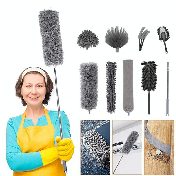 9 In 1 2.5m/100inch Dust Cleaner Sofa Extendable Duster Removal Household Cleaning tools