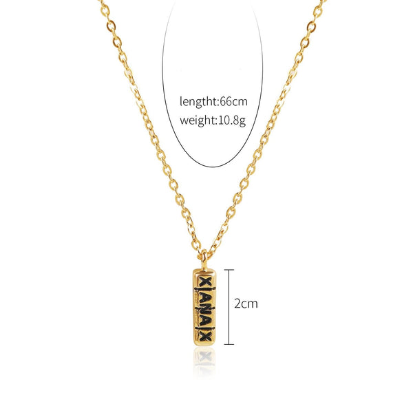 1010400302 Silver Column Exaggerated Hip Hop Style Necklace Collarbone Chains