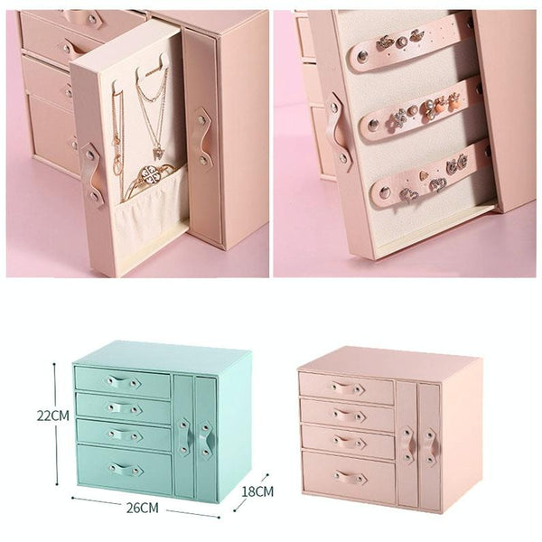 Sp01179 Large Capacity Multi-Layer Drawer Jewelry Storage Box(Blue)